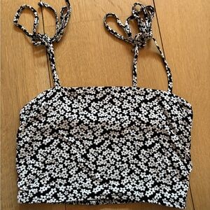 La Hearts Black and White Floral Camisole